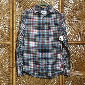 Good fellow Men Long Sleeve Blue Plaid Shirt XXL